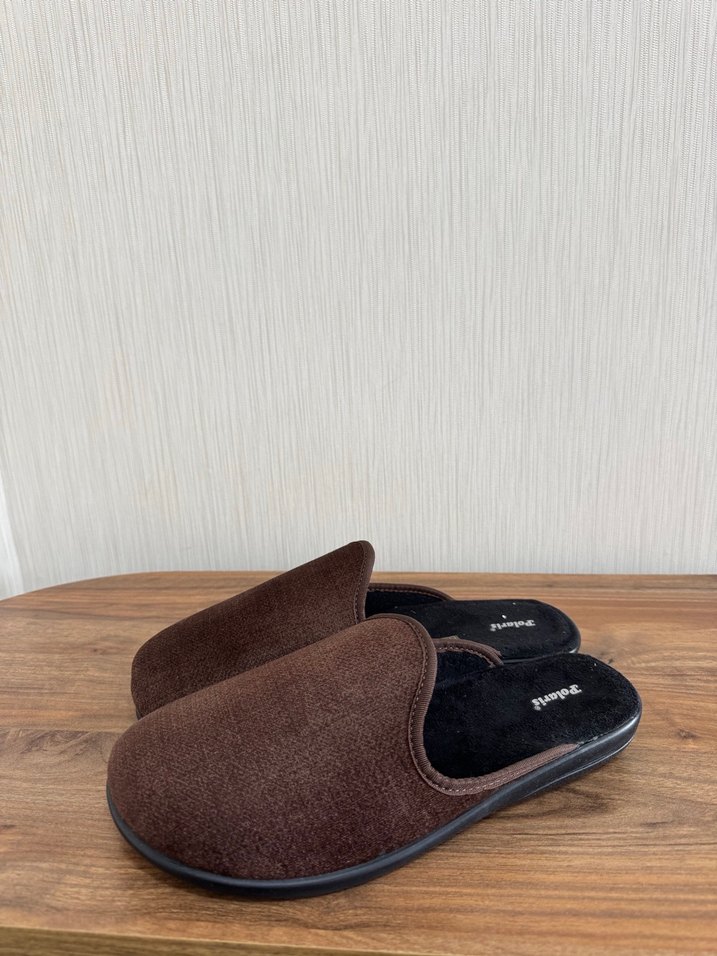 Kahverengi Erkek Ev Terliği Velcro - Görsel 3