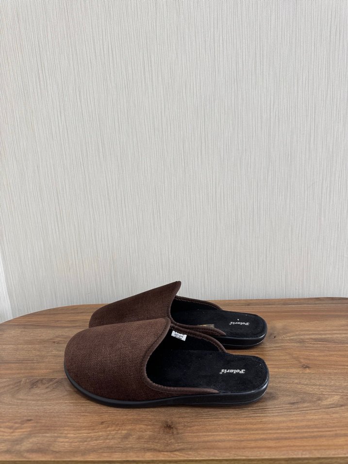 Kahverengi Erkek Ev Terliği Velcro - Görsel 4