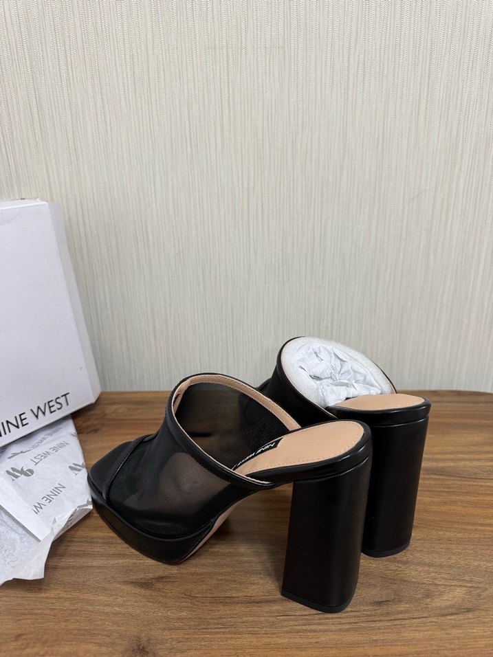 Nine West Siyah Platform Topuklu Kadın Terlik - Görsel 4