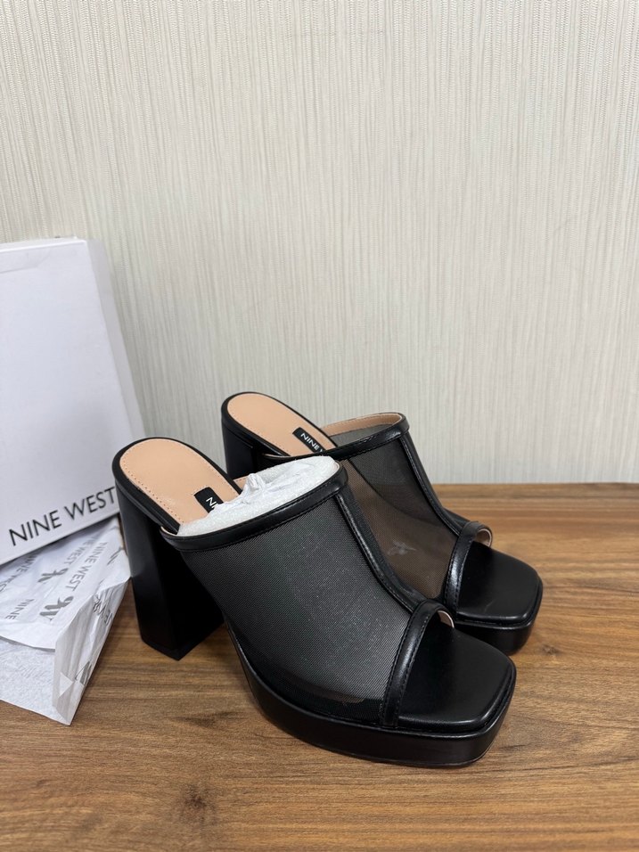 Nine West Siyah Platform Topuklu Kadın Terlik - Görsel 2