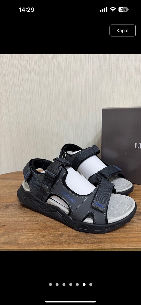 Gri Erkek Kayışlı Spor Sandalet - Görsel 4