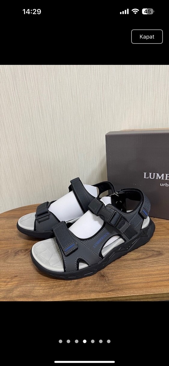 Gri Erkek Tokalı Spor Sandalet - Görsel 4