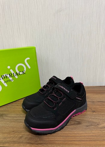 34 Beden Kız Çocuk Siyah-Pembe Velcro Spor Ayakkabı