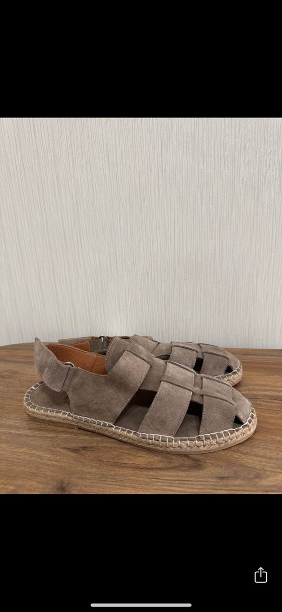 Bej Süet Erkek Espadril Sandalet - Görsel 2