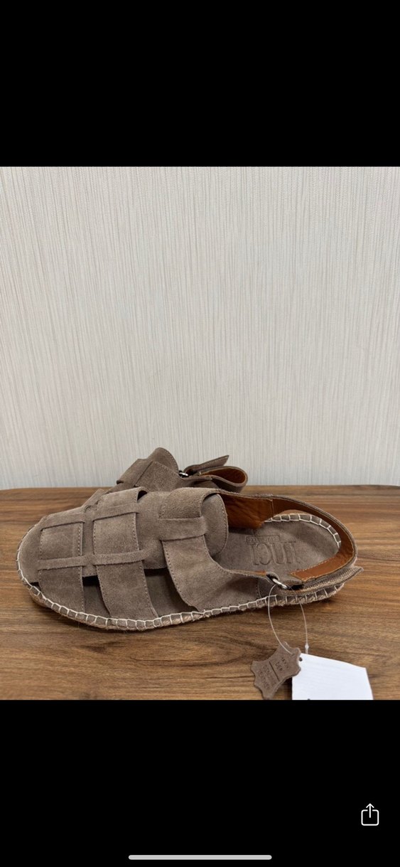 Bej Süet Erkek Espadril Sandalet - Görsel 4