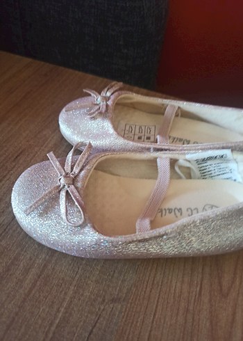 Kız Çocuk Pembe Simli Babet Ayakkabı - Görsel 3