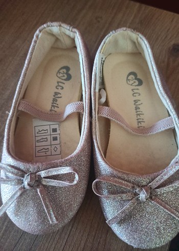 Kız Çocuk Pembe Simli Babet Ayakkabı - Görsel 2