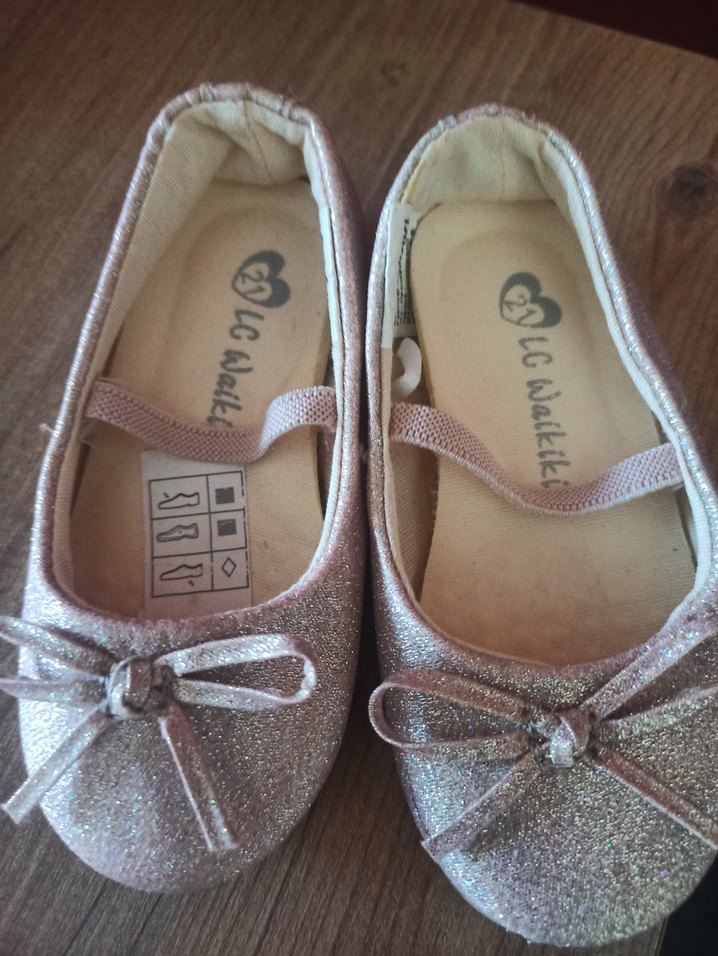 Kız Çocuk Pembe Simli Babet Ayakkabı - Görsel 2