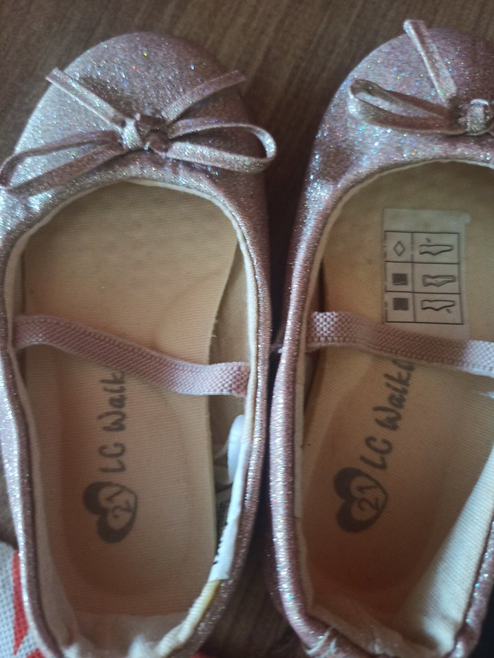 Kız Çocuk Pembe Simli Babet Ayakkabı - Görsel 4