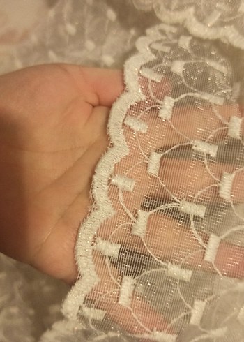 2 adet Nakışlı Bej Bohem Tül Perde özel dikimdir - Görsel 4