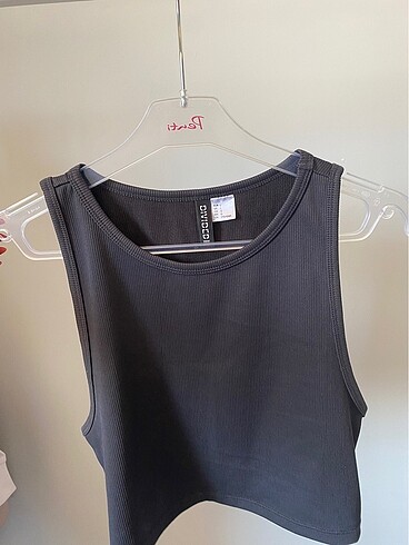 l Beden gri Renk H&M belden bağlamalı crop