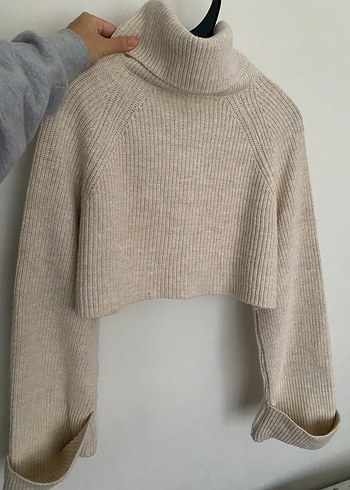 Bej crop kazak - Görsel 4