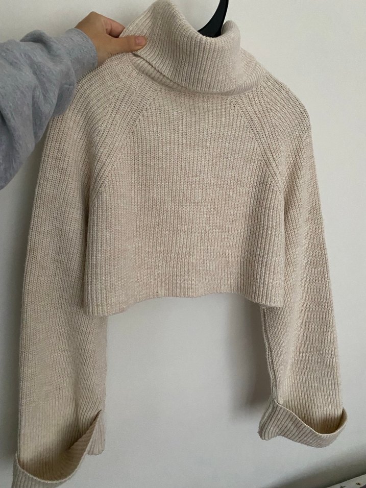 Bej crop kazak - Görsel 4