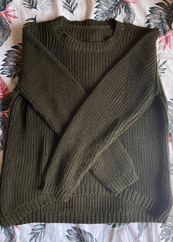 Kadın Haki Bisiklet Yaka Kazak - Görsel 2