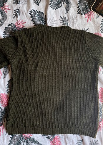 Kadın Haki Bisiklet Yaka Kazak - Görsel 3