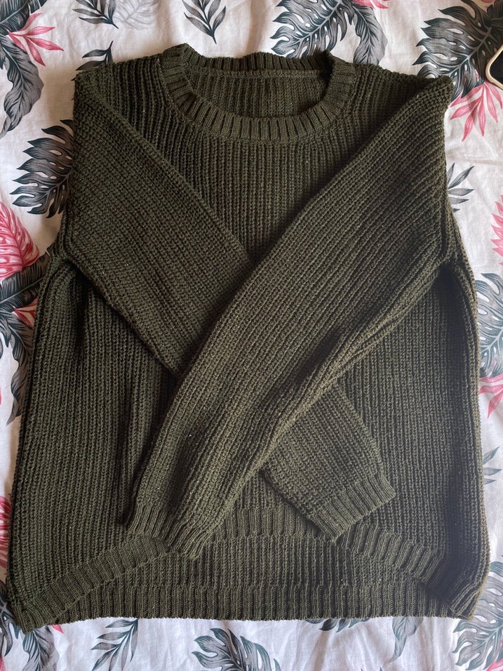 Kadın Haki Bisiklet Yaka Kazak - Görsel 2