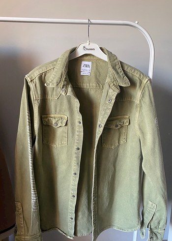 Zara sırt baskılı unisex kot ceket - Görsel 4