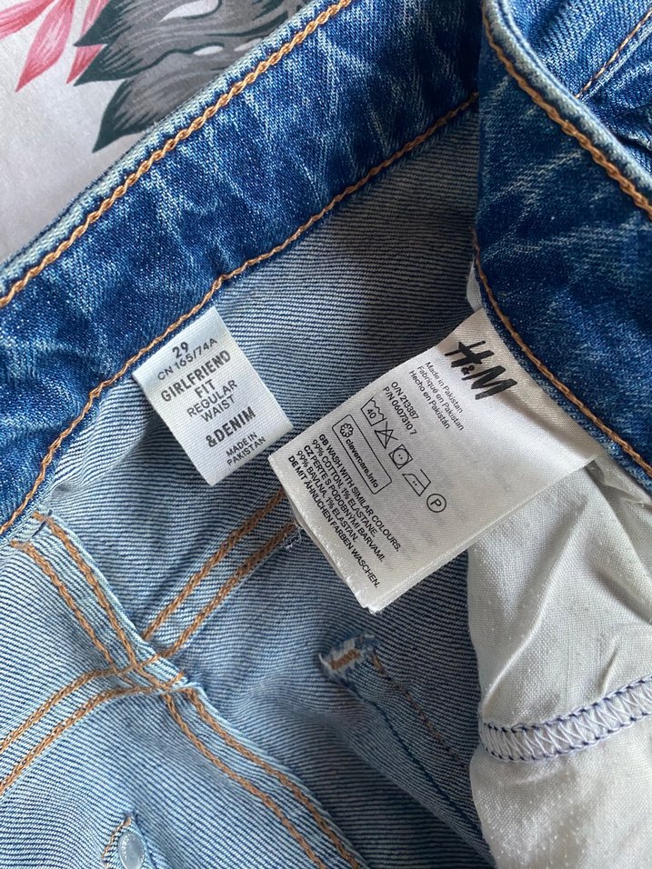 H&M girlfriend kesim kot / jean / Denim Pantolon - Görsel 5
