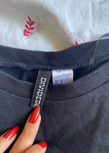 H&M Siyah Baskılı Kadın Sweatshirt - Görsel 2