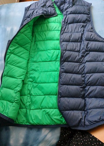 Lacivert & Yesil duble renk Kadın Şişme Yelek, Fermuarlı - Görsel 2