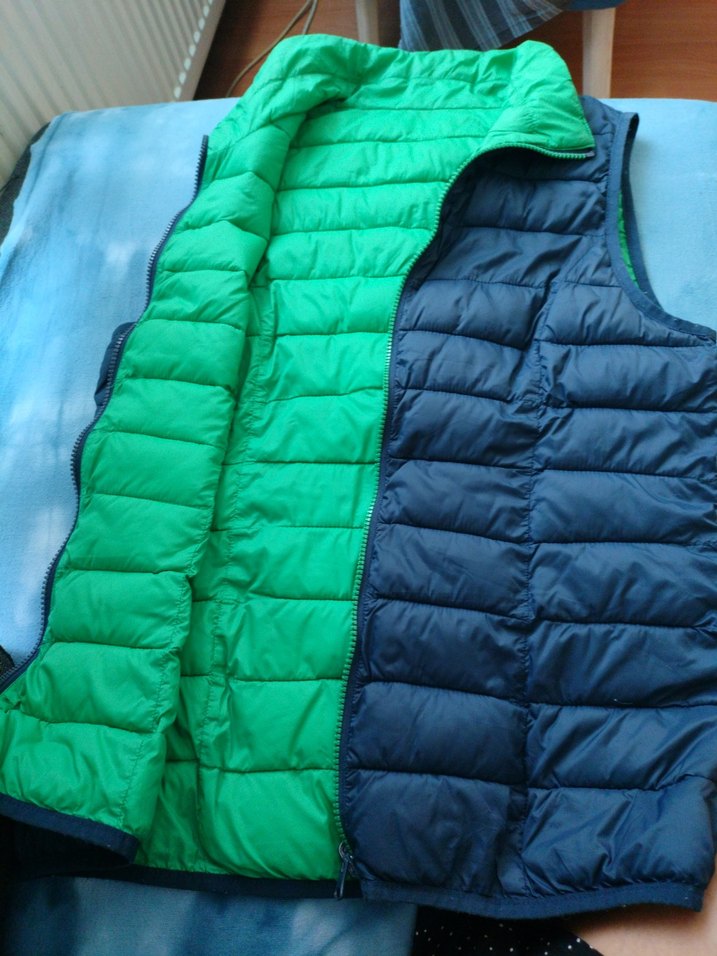 Lacivert & Yesil duble renk Kadın Şişme Yelek, Fermuarlı - Görsel 4