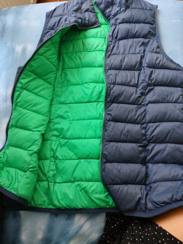 Lacivert & Yesil duble renk Kadın Şişme Yelek, Fermuarlı - Görsel 2