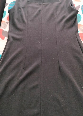 Siyah Yakasi Tül Detayli Midi Elbise - Görsel 5