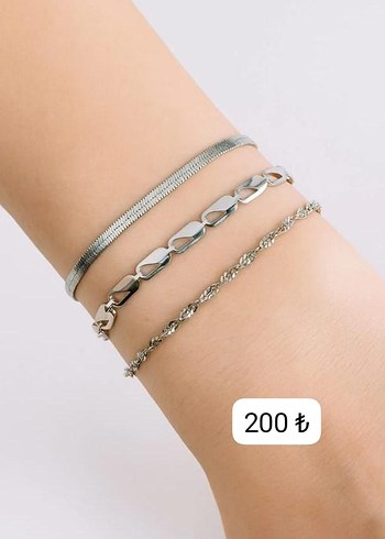 Zincir Detaylı Minimalist Altın Bileklik Seti
