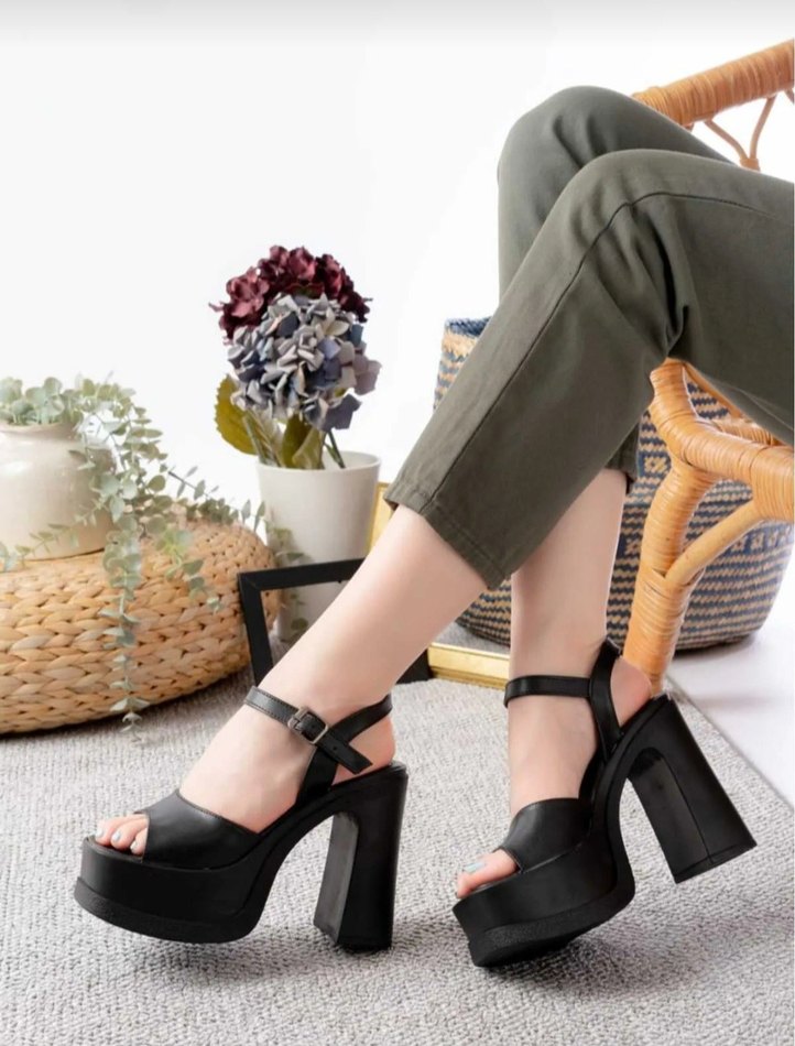 Kalın topuk kadın ayakkabı - Görsel 3