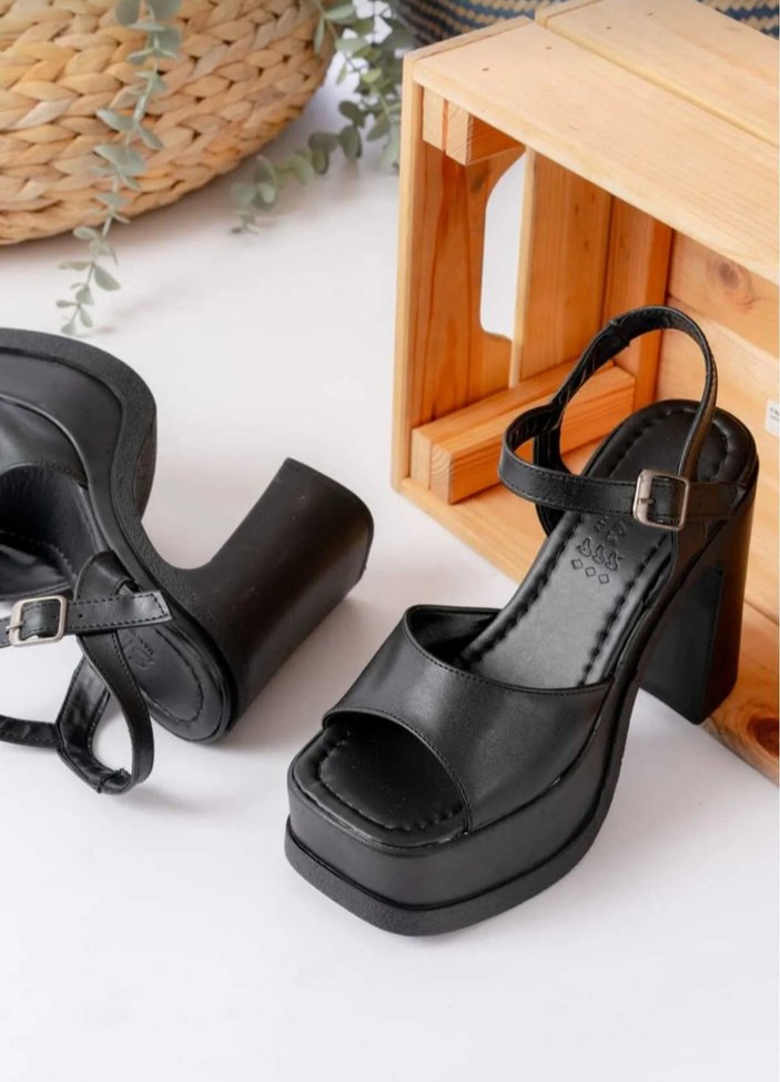 Kalın topuk kadın ayakkabı - Görsel 2