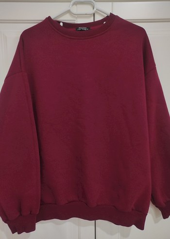 Bordo Oversize Kadın Sweatshirt
