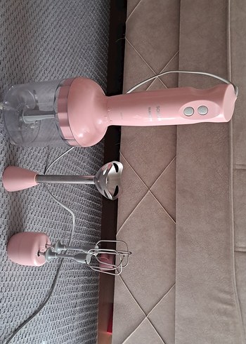Schafer Pastel Pembe Elektro Chef Mini Blender Seti