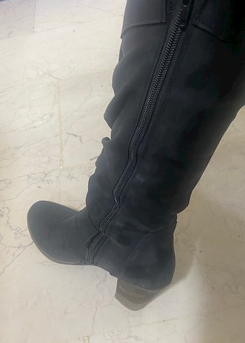 Kadın Siyah Tokalı uzun Bot - Görsel 2