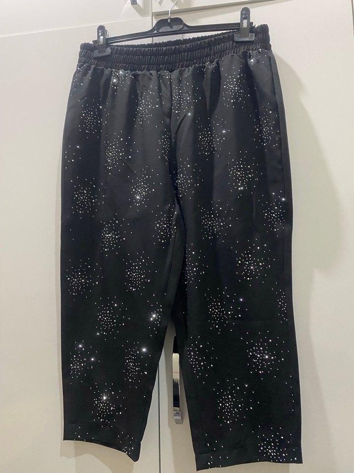 Düğmeli Siyah ışıltılı Blazer takım - Görsel 5