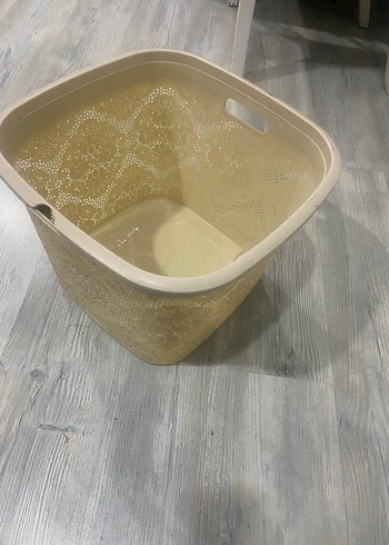 Bej Delikli çamaşır Sepeti - Görsel 3