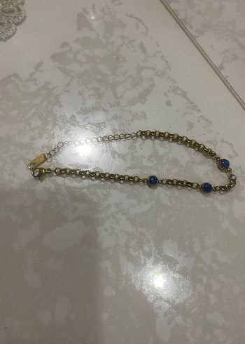 Mavi nazar Taşlı Zincir Detaylı Kadın Bileklik - Görsel 3