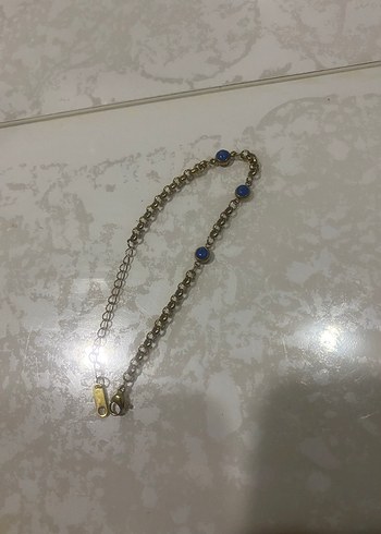 Mavi nazar Taşlı Zincir Detaylı Kadın Bileklik - Görsel 2