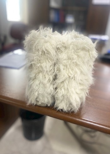 Süet Bej Kadın Kürklü Dolgu Topuk Bot - Görsel 3