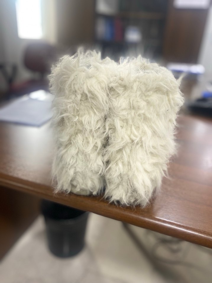 Süet Bej Kadın Kürklü Dolgu Topuk Bot - Görsel 3