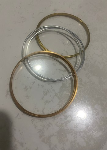 Parlak Metalik Kadın çelik Bilezik Seti - Görsel 2