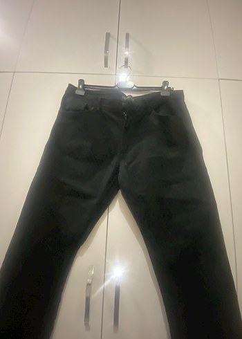 Siyah Kemerli  Denim Pantolon - Görsel 3