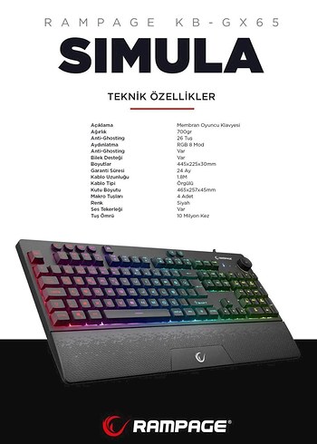 Rampage KB-GX65 Klavye - HP M200 Mouse - Görsel 6