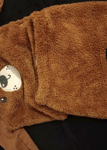 Kahverengi Kürklü Erkek Bebek Tulum - Görsel 2