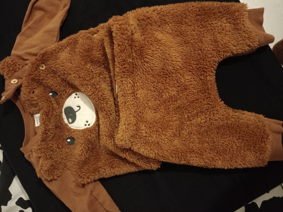 Kahverengi Kürklü Erkek Bebek Tulum - Görsel 2