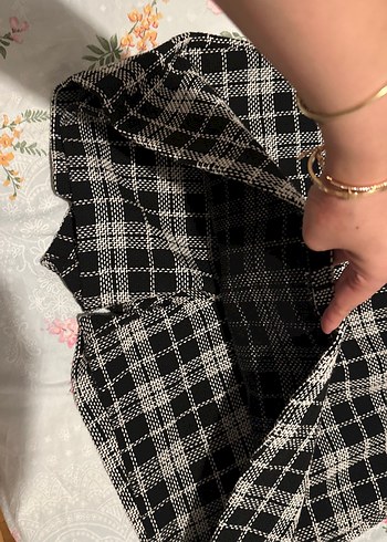 LC Waikiki Gri Ekose Pilili Mini şort Etek