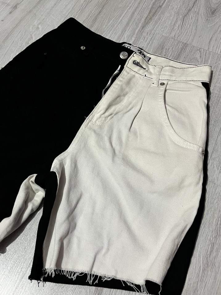 Siyah Beyaz Şort - Görsel 2