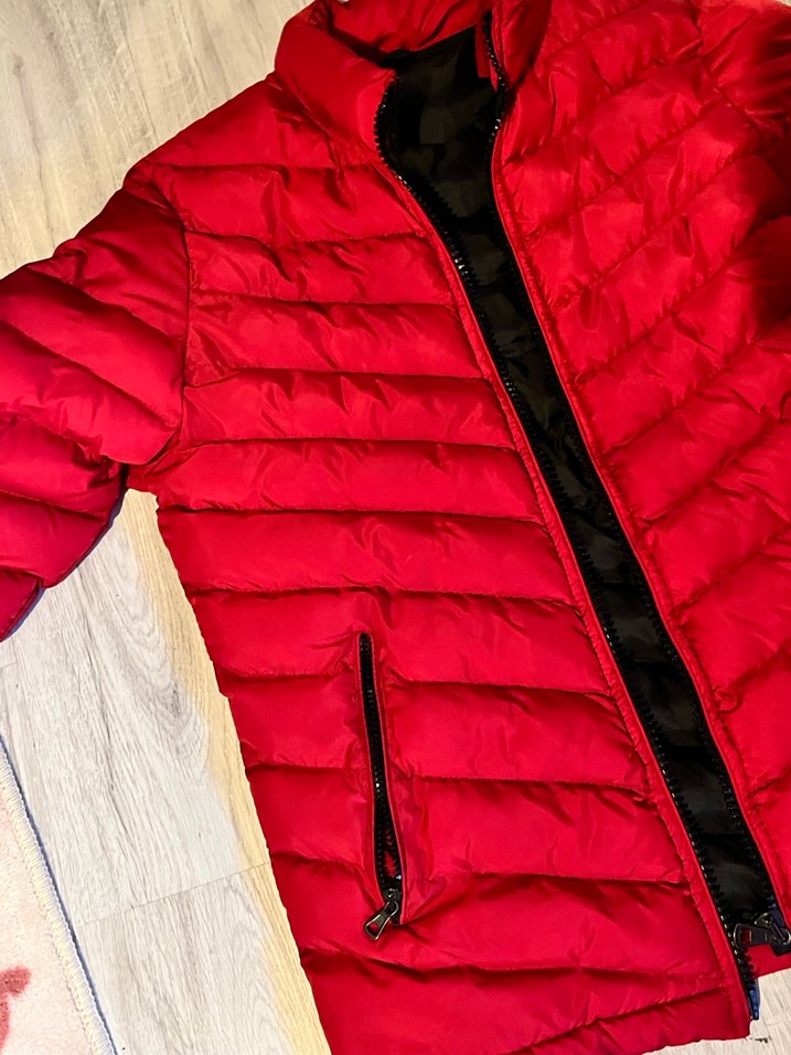 Kırmızı Fermuarlı Mont - Görsel 3