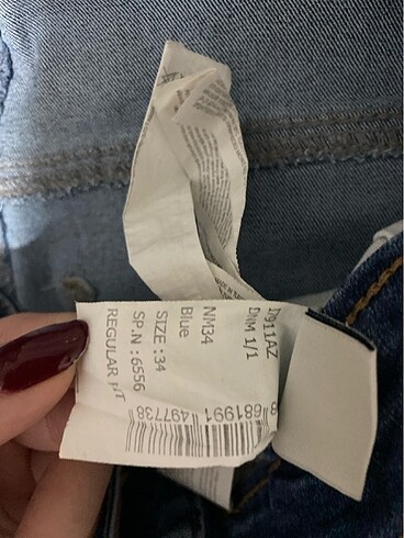 34 Beden mavi Renk Mavi kot şort