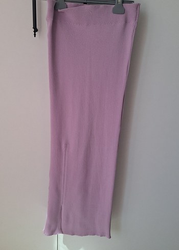 m Beden Pastel Mor Midi Pilili Kadın Etek