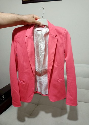 Pembe Düğmeli Kadın Blazer Ceket